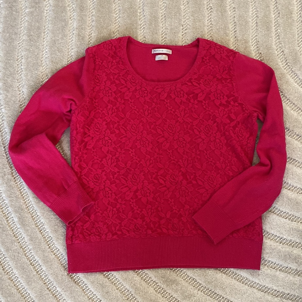 Van Heusen Pink Long Sleeve Sweater Size Large